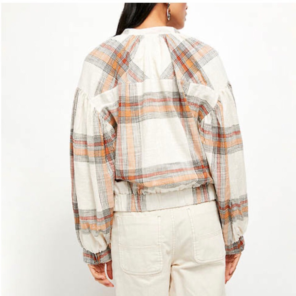 Free People Mattie Plaid Bomber Jacket